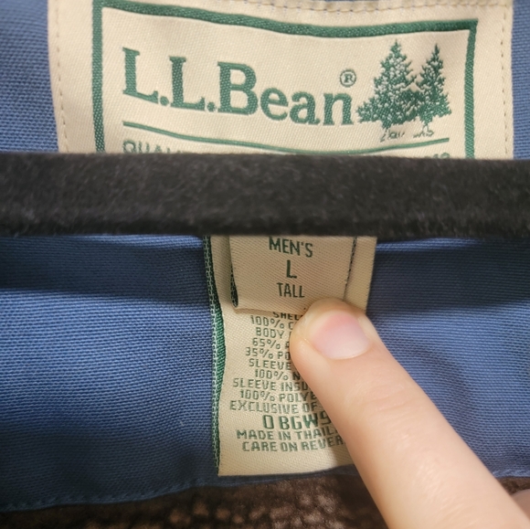 L.L.Bean Sherpa Lined Chore Jacket L Tall Vintage Country Western - Picture 3 of 9